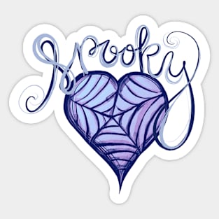 Spooky Spider Web Heart Sticker